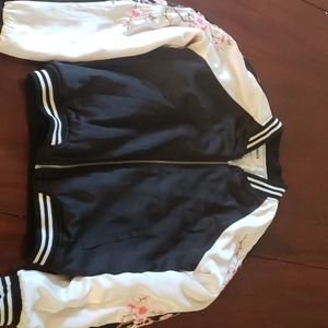 Embroidered zip-up jacket
